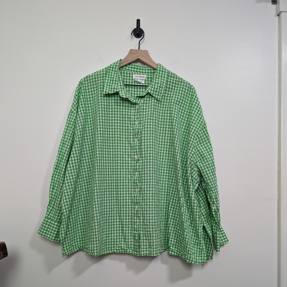 Native Youth Very Oversized Boyfriend Shirt in Bright Gingham / M